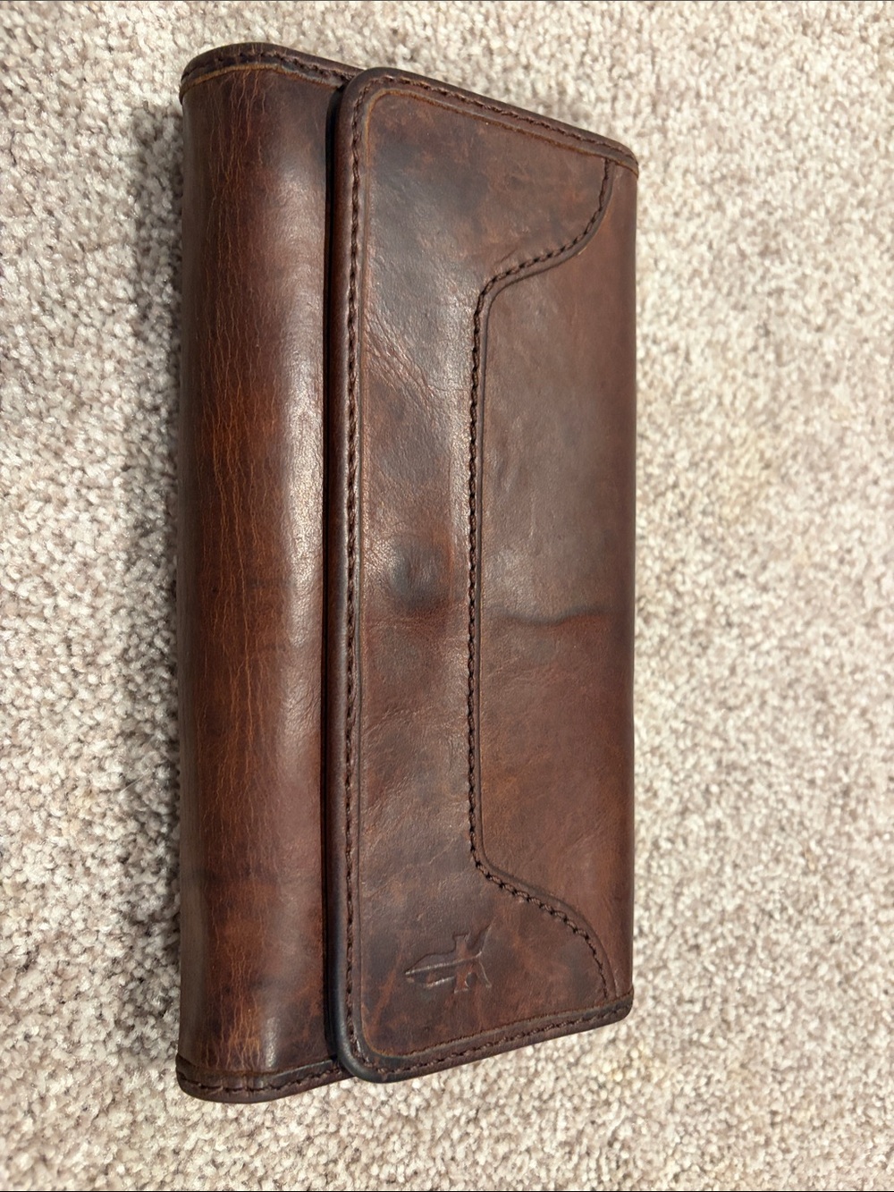 Frye Melissa Continental Leather Wallet in Cognac - Cleaned & Conditioned